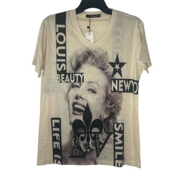 Women's Short Sleeve T-shirt with graphic print Size XL - Picture 1 of 5